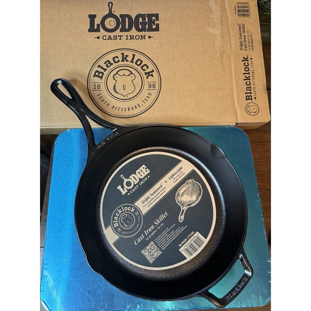 Lodge 10.25" Cast Iron Skillet Blacklock Triple Seasoned New in Box